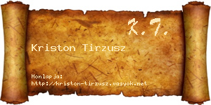 Kriston Tirzusz névjegykártya